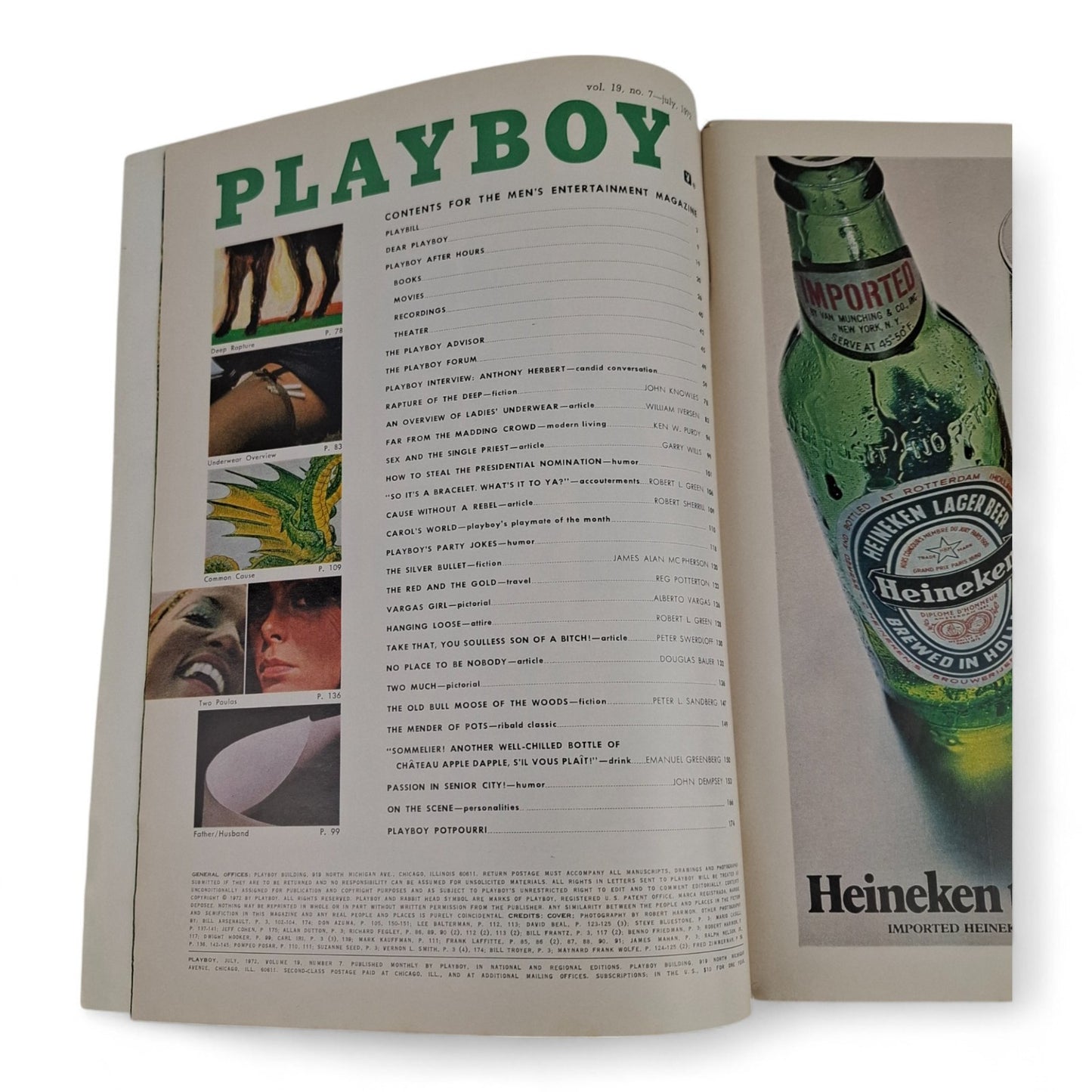 PLAYBOY Magazine July 1972 Carol Oâ€™Neil  Complete