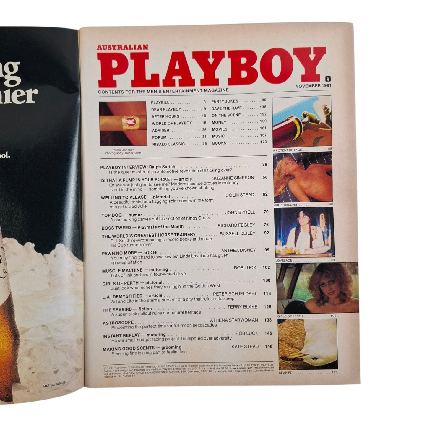 Australian Playboy Magazine November 1981 - Linda Lovelace  Marie Jonsson