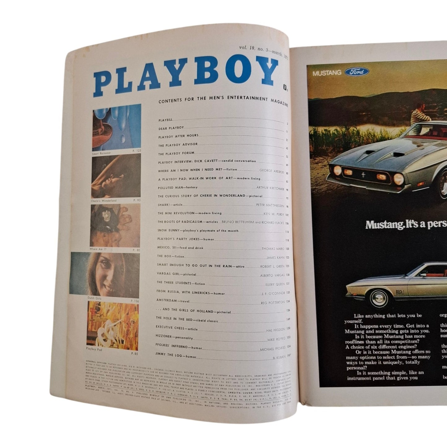 Playboy Magazine March 1971 Peggy Smith / Cynthia Hall