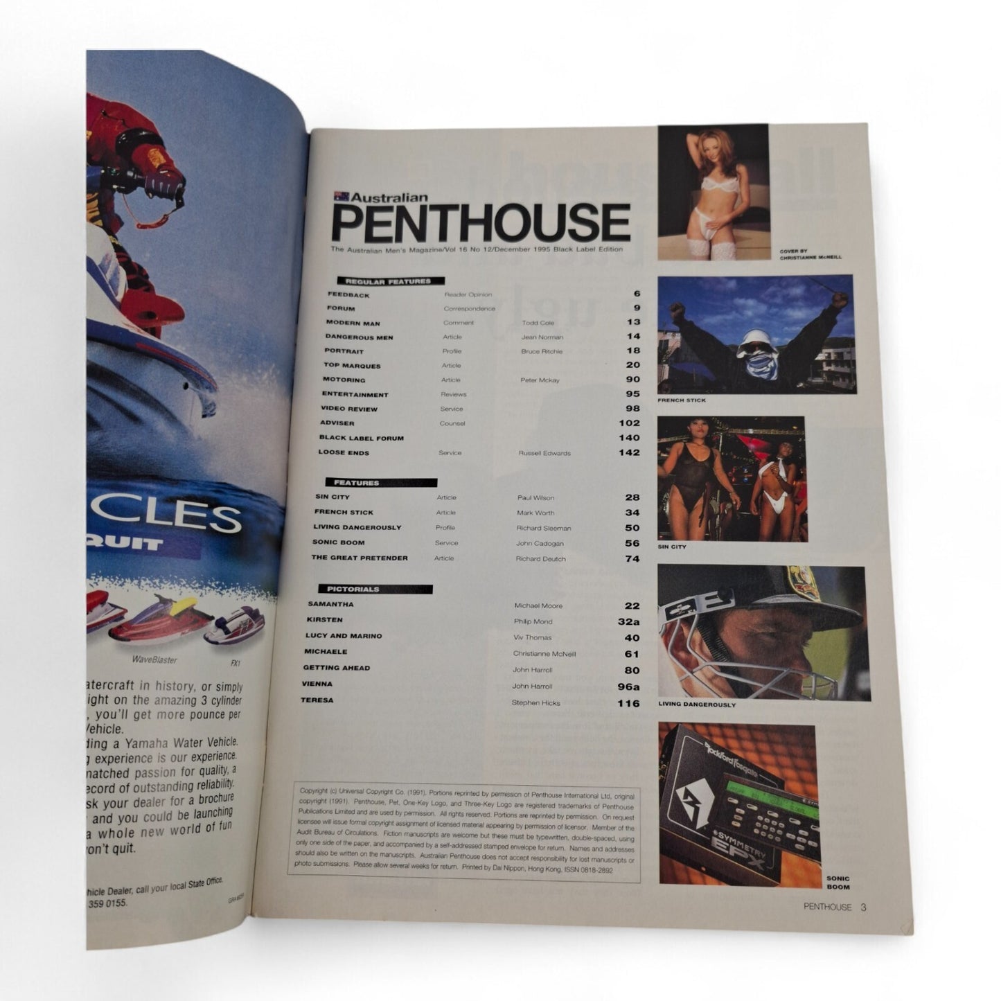 AUSTRALIAN PENTHOUSE Men's Magazine Black Label December 1995