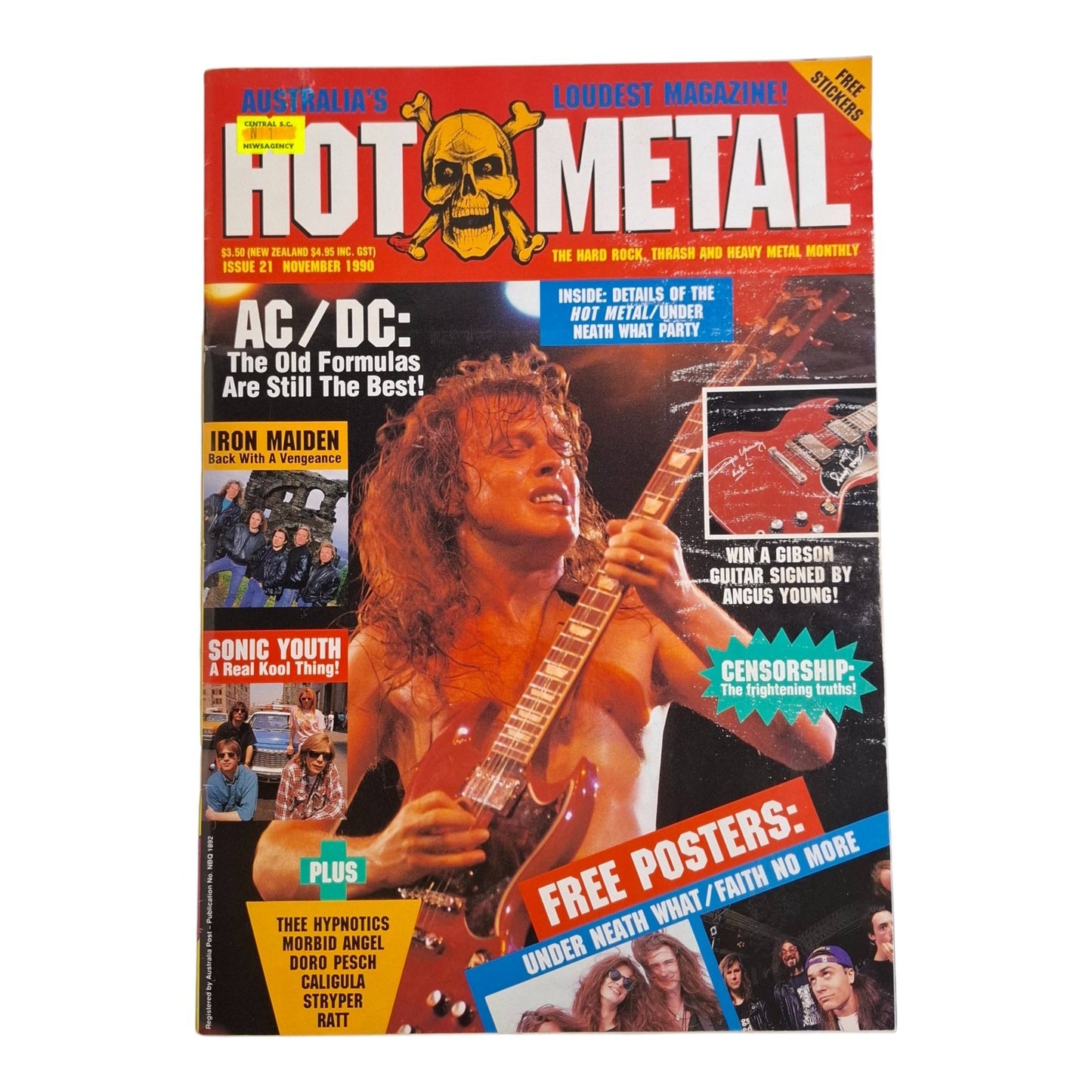 Hot Metal #21 Music Magazine November 1990 AC/DC / Under Neath What