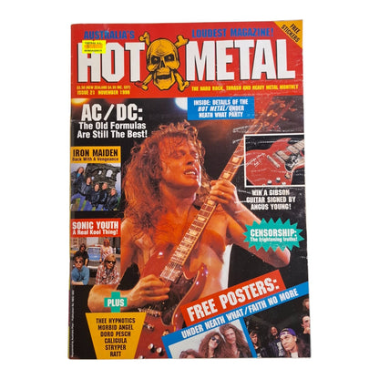 Hot Metal #21 Music Magazine November 1990 AC/DC / Under Neath What