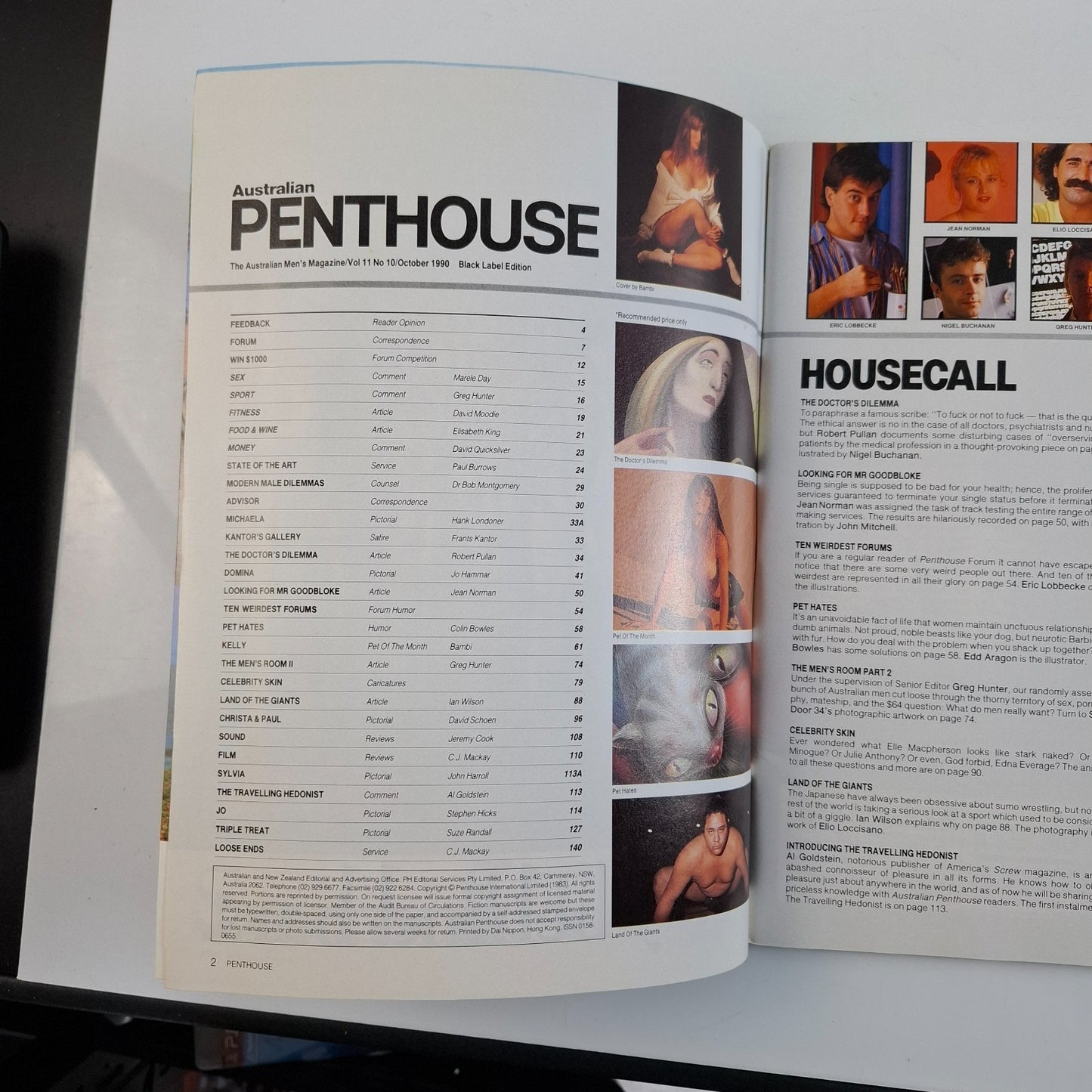 Australian Penthouse Magazine October 1990 Kelly Hall / Domina Ivanovsky