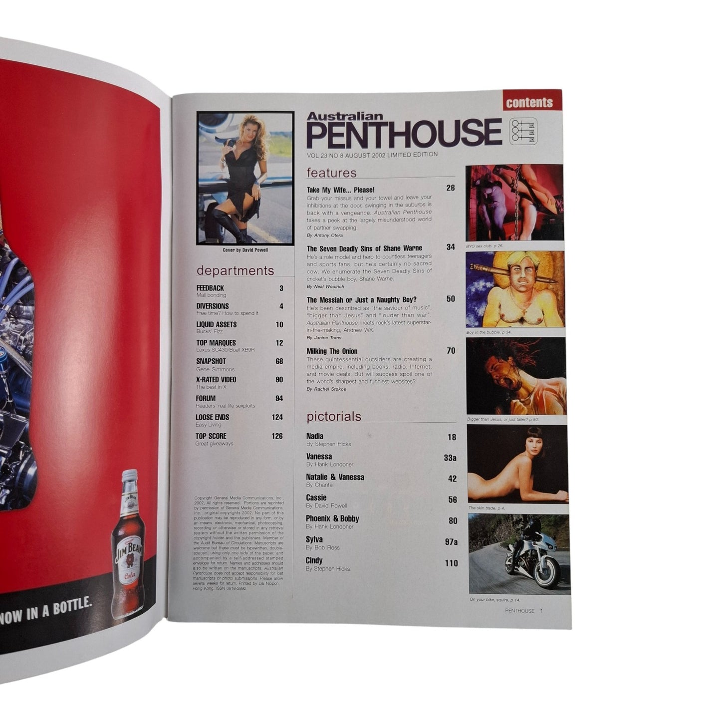 Australian Penthouse Magazine Limited August 2002 Cassie Tyler