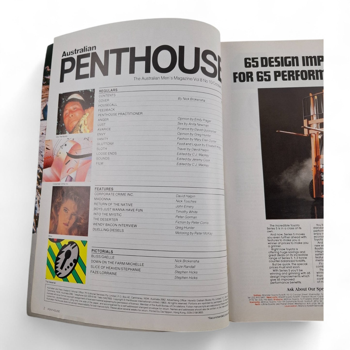 AUSTRALIAN PENTHOUSE October 1987 Magazine Madonna Gaelle James ALTERNATE COVER