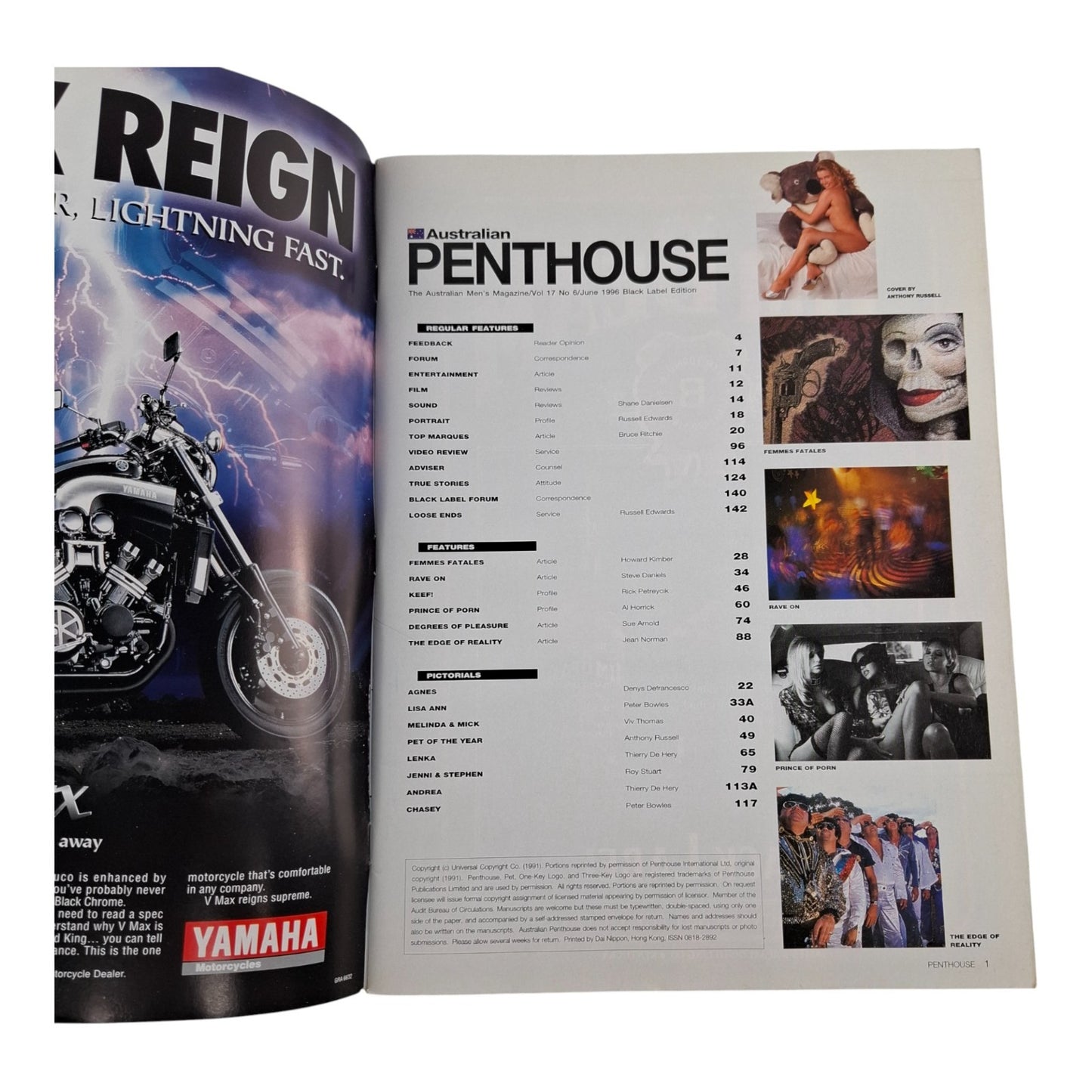 Australian Penthouse Magazine -Black Edition June 1996 Lenka Janistinova