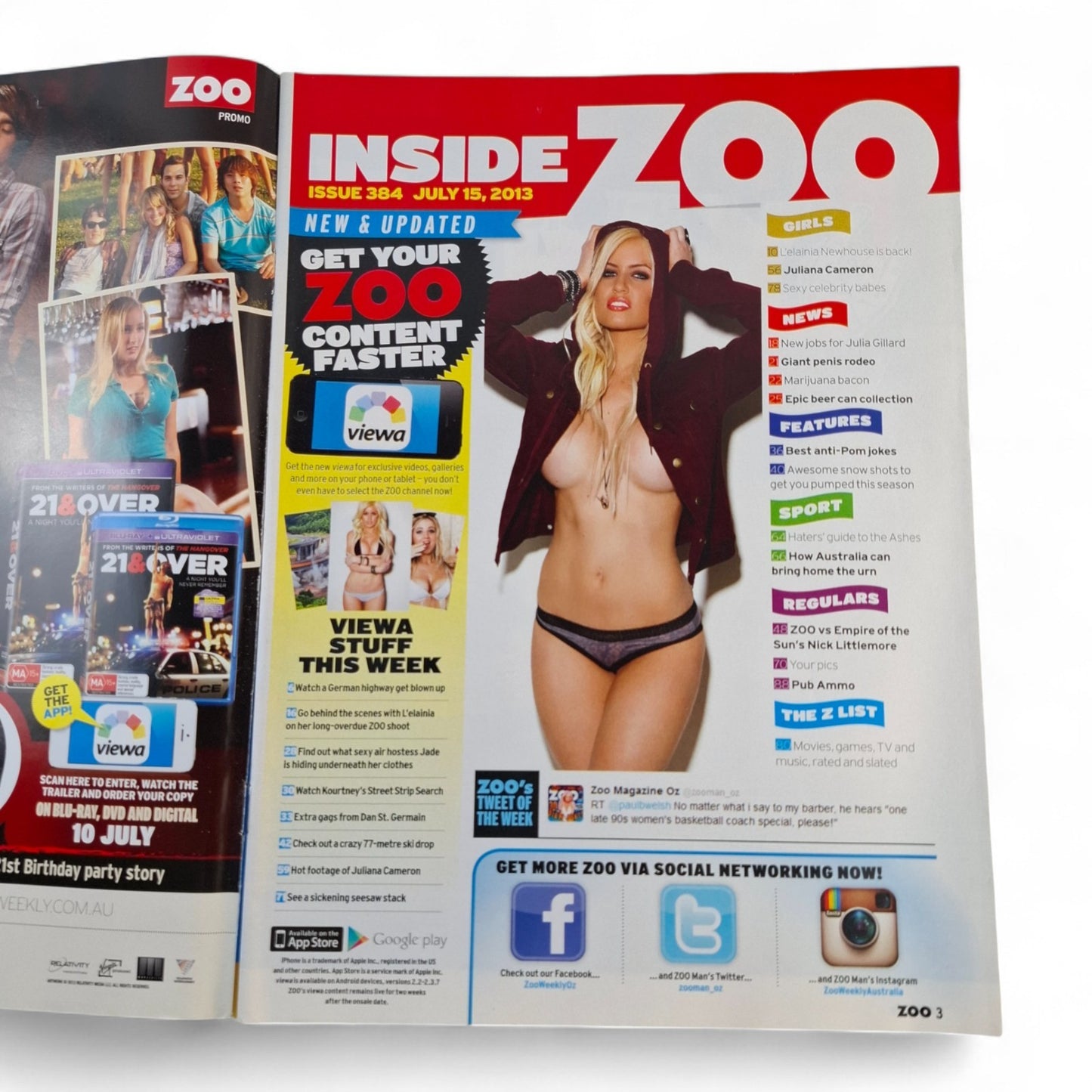 ZOO Weekly Magazine Australia #384 July 2013 L'elainia Newhouse