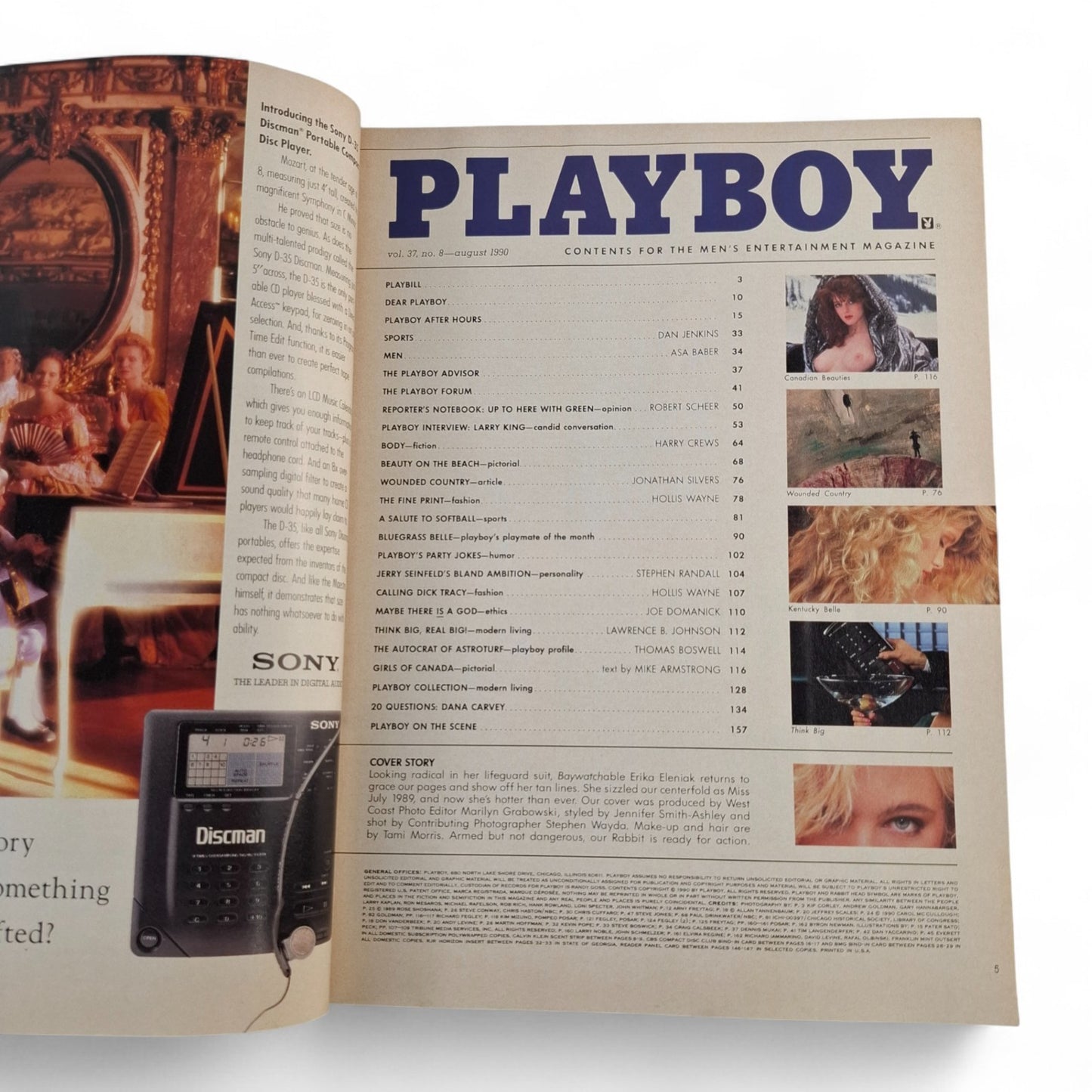 PLAYBOY MAGAZINE August 1990 Erika Eleniak Melissa Evridge