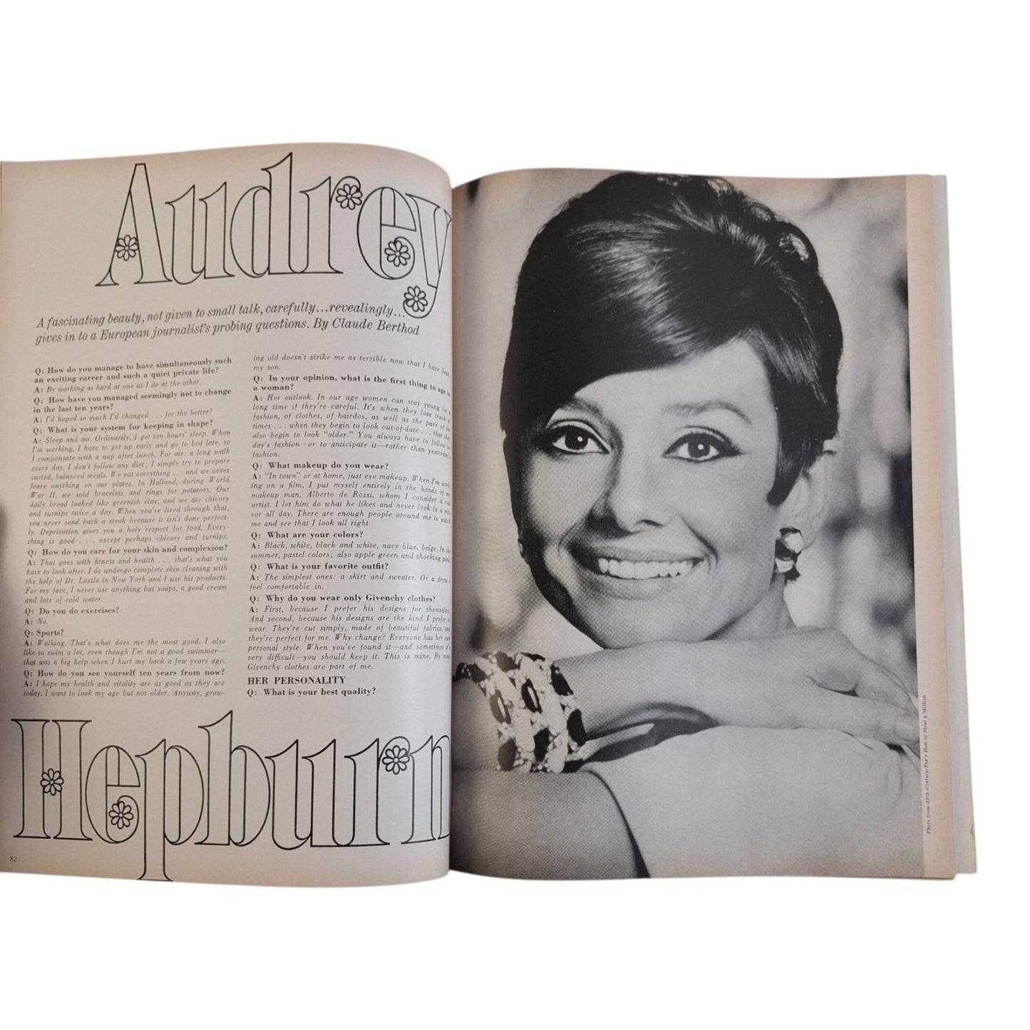 Cosmopolitan October 1966 Veronica Hamel  / Audrey Hepburn