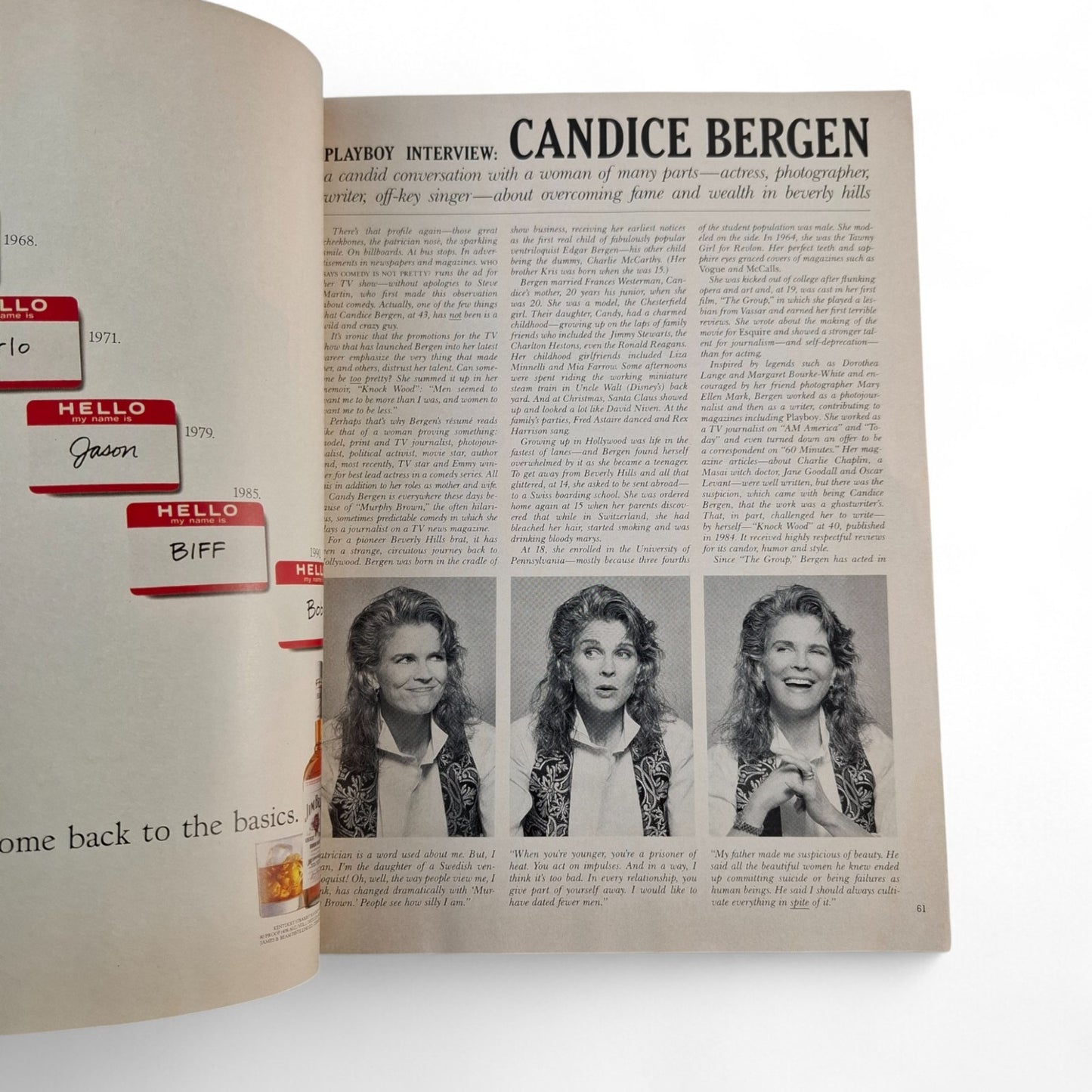 PLAYBOY MAGAZINE December 1989 Candice Bergen Petra Verkaik