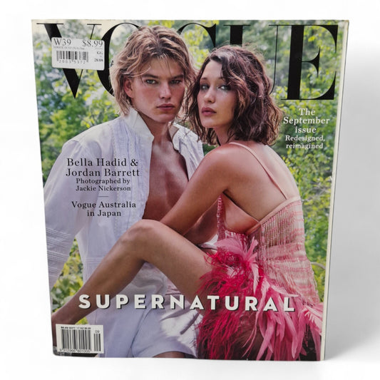 Vogue Australia Magazine September 2017 Bella Hadid and Jordan Barrett Cover
