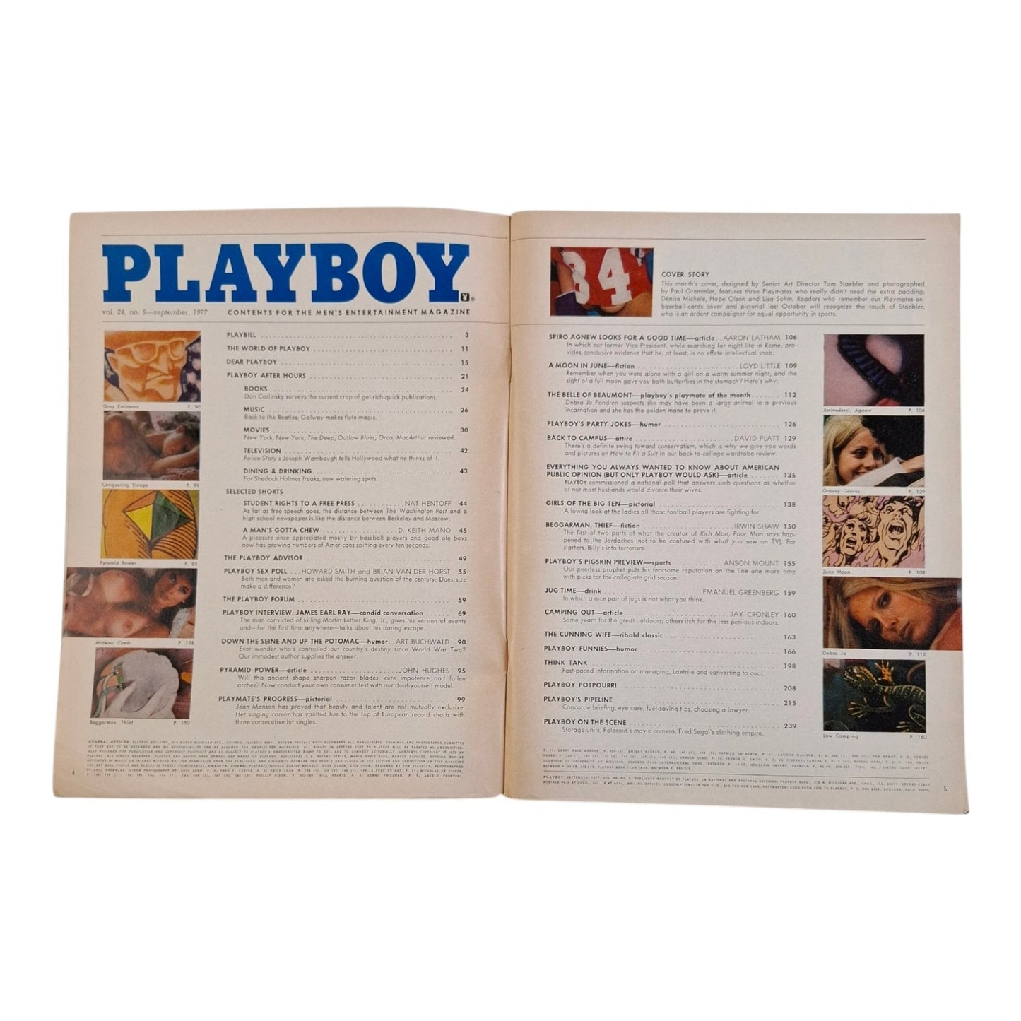 Playboy Magazine September 1977 Denise Michele, Hope Olson Lisa Sohm