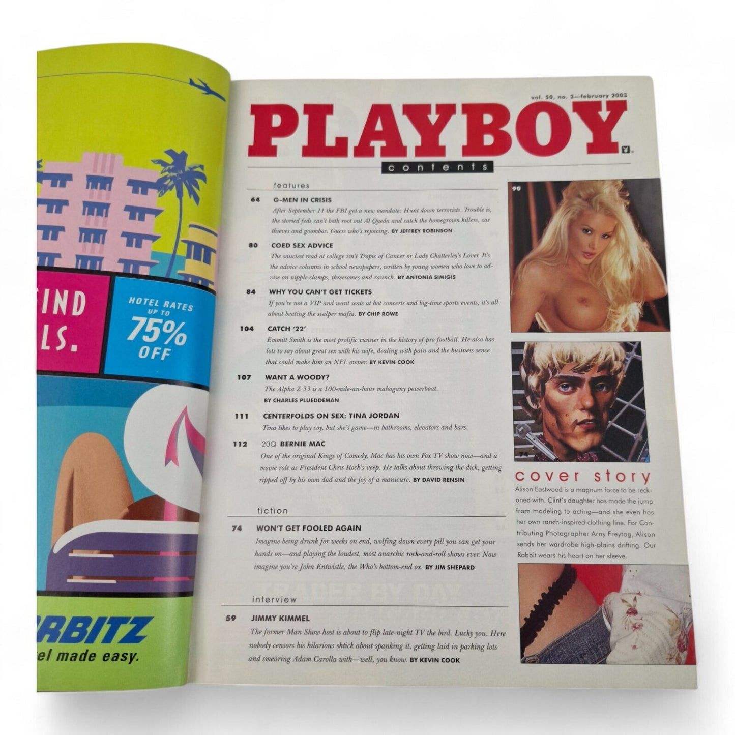 Playboy Magazine February 2003 Alison Eastwood Cover COMPLETE