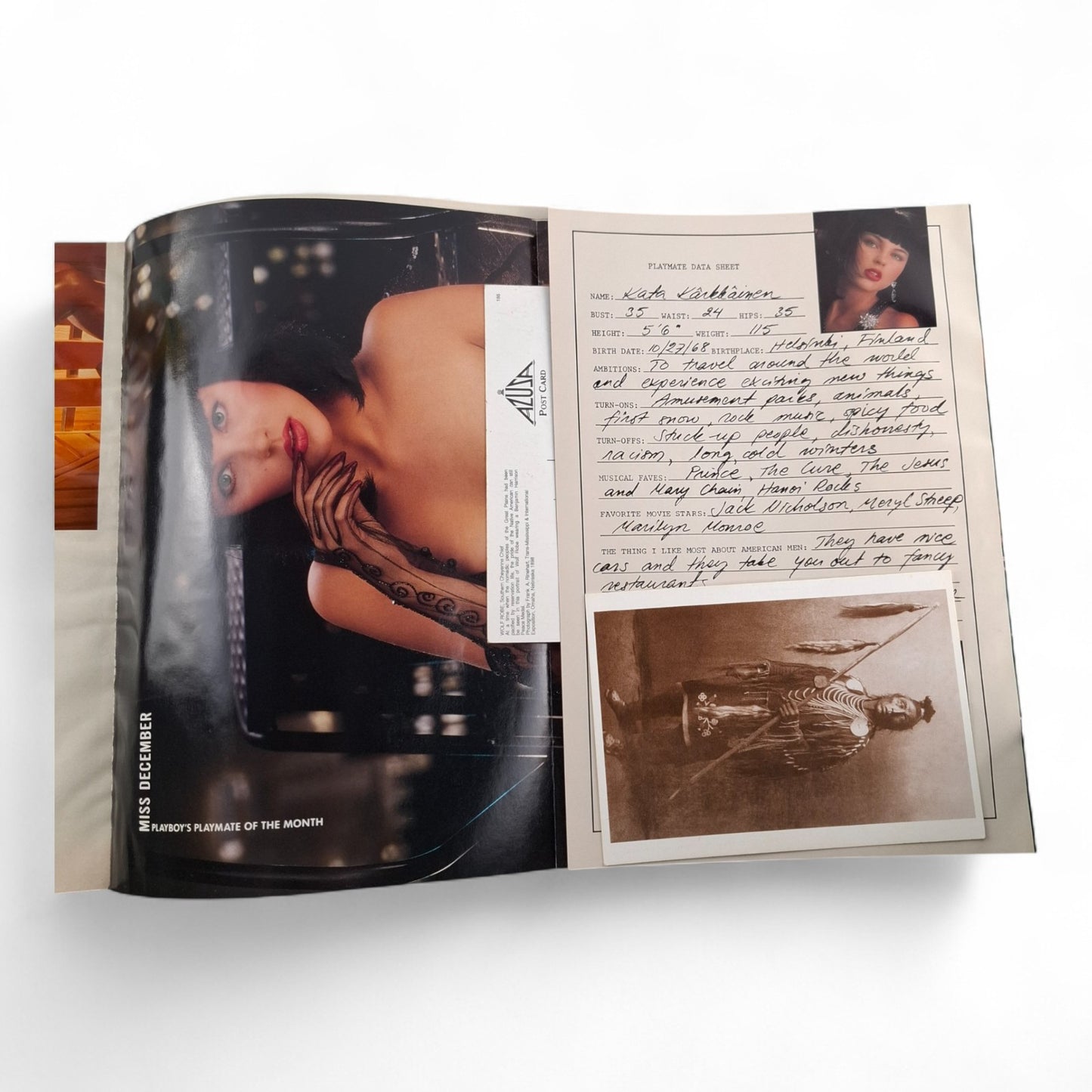 Playboy Magazine December 1988 Kata Kärkkäinen / Cher
