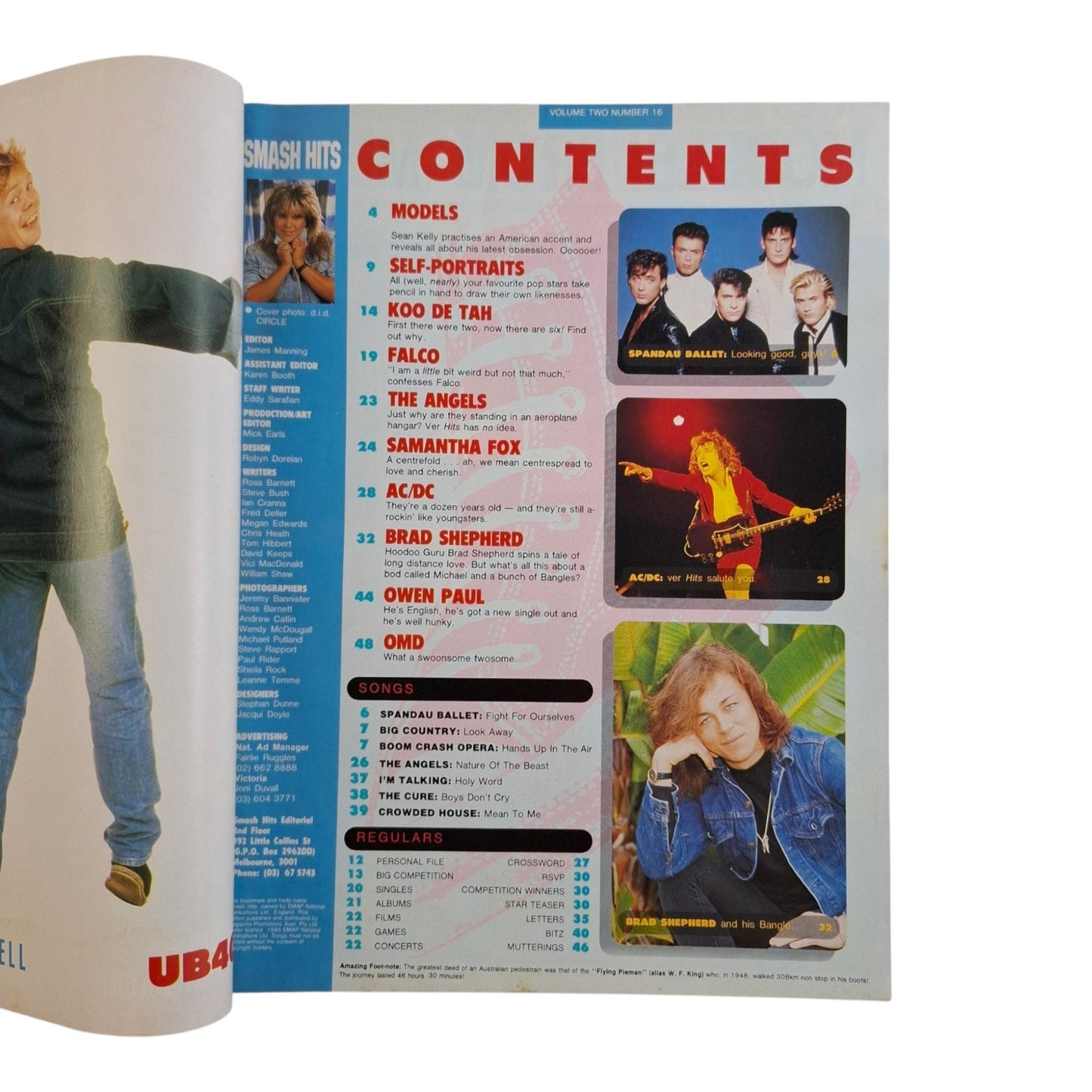 Smash Hits Magazine Australia September 1986 Vol 2 No. 16 Samantha Fox