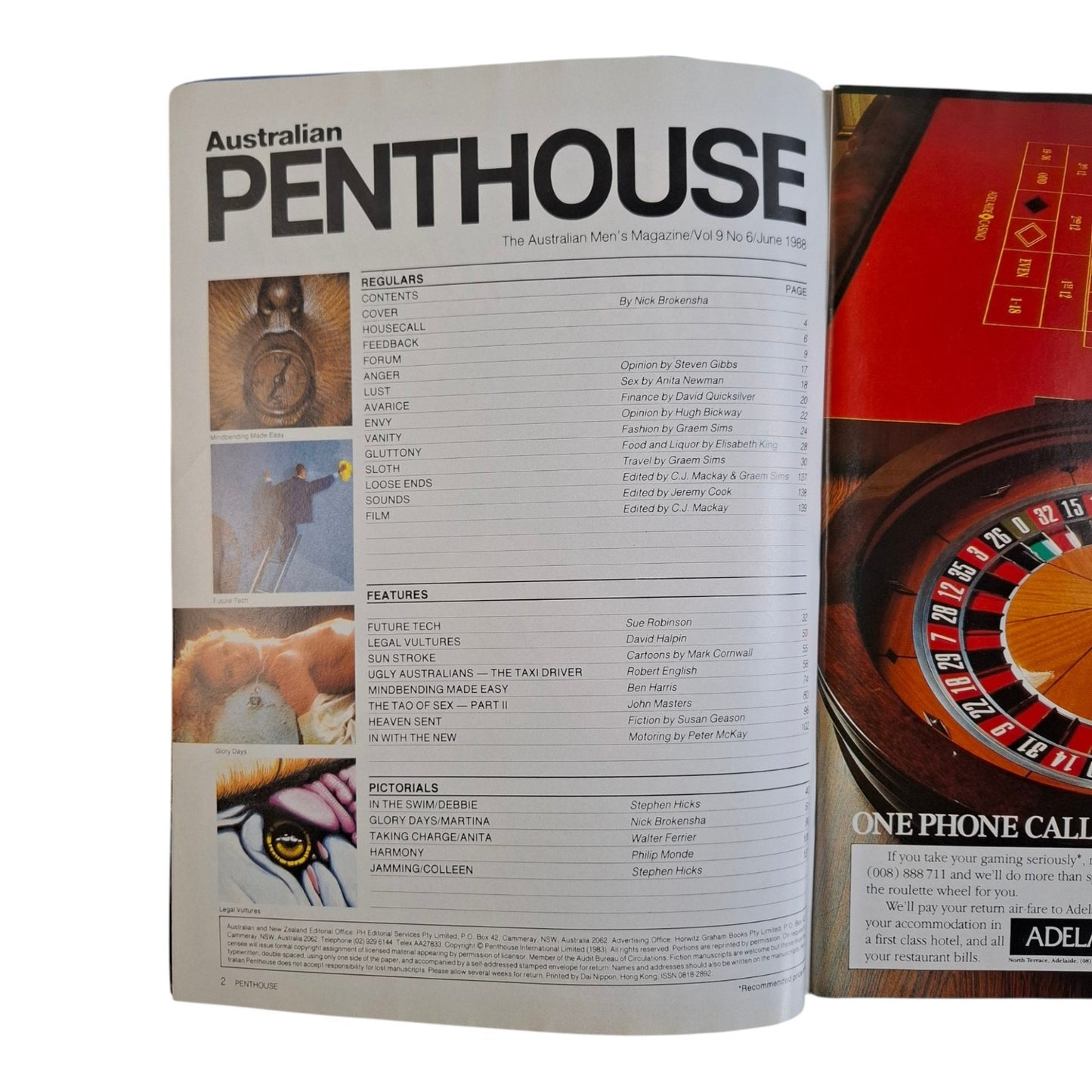 Australian Penthouse Magazine June 1988 Martina Walter / Debbie Savo