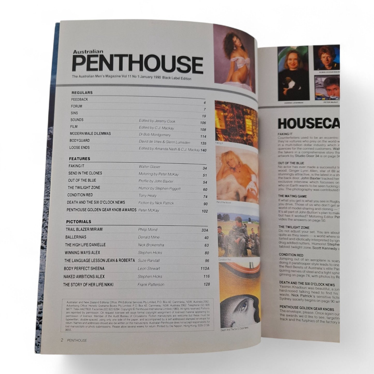 AUSTRALIAN PENTHOUSE Men's Magazine Black Label January 1990 Danielle Richards