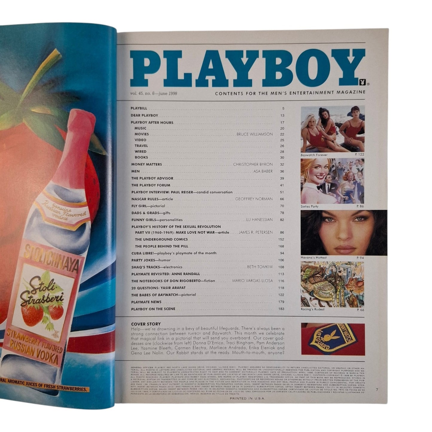 PLAYBOY MAGAZINE June 1998 Baywatch Pamela Anderson / Yasmine Bleeth