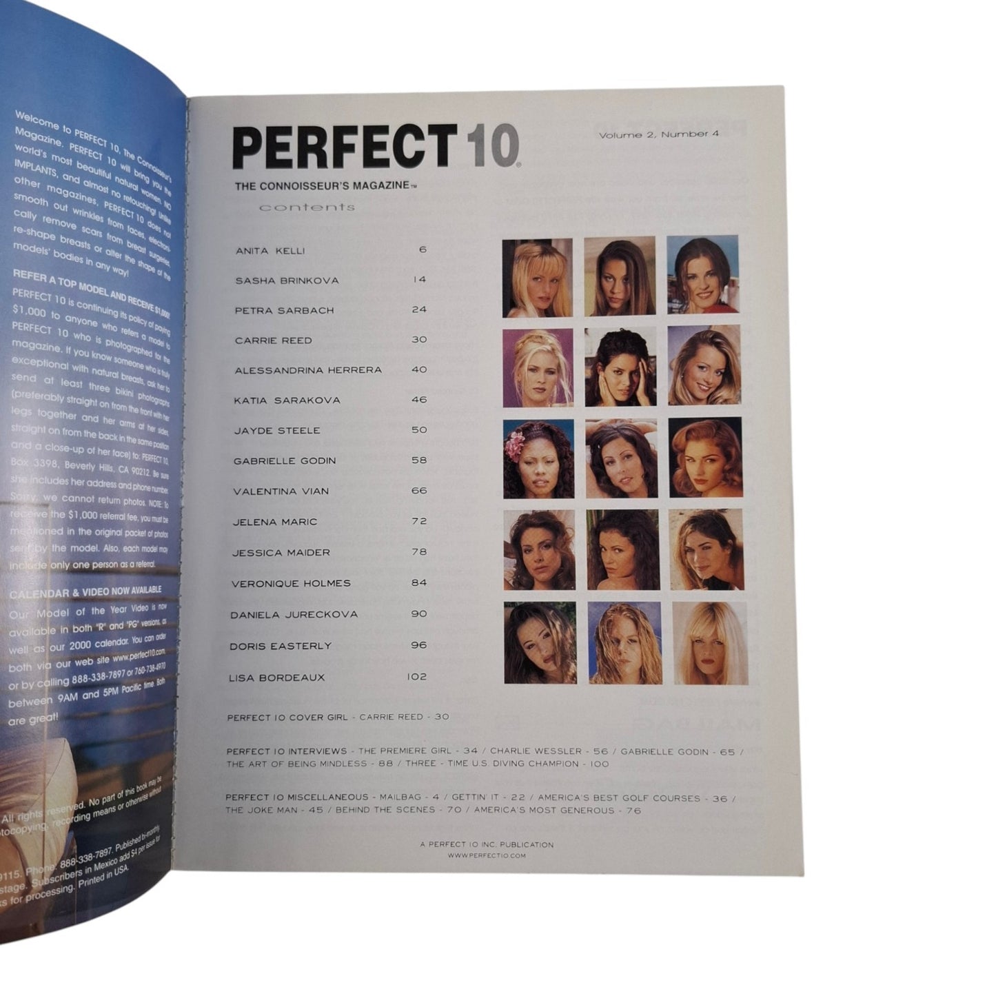 PERFECT 10 Magazine All Natural October November 1999 Carrie Reed
