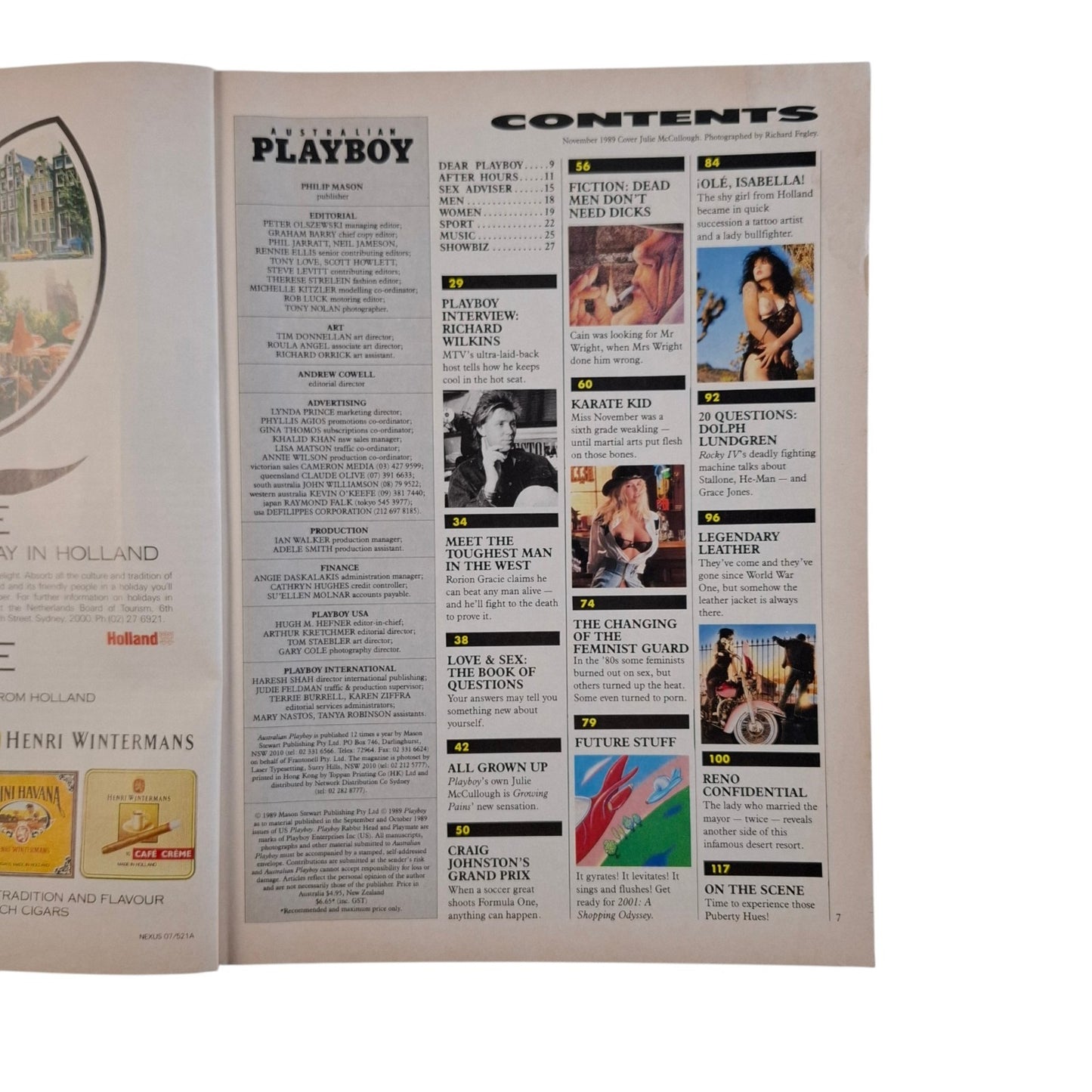 Australian Playboy Magazine November 1989 Julie McCullough / Karen Foster