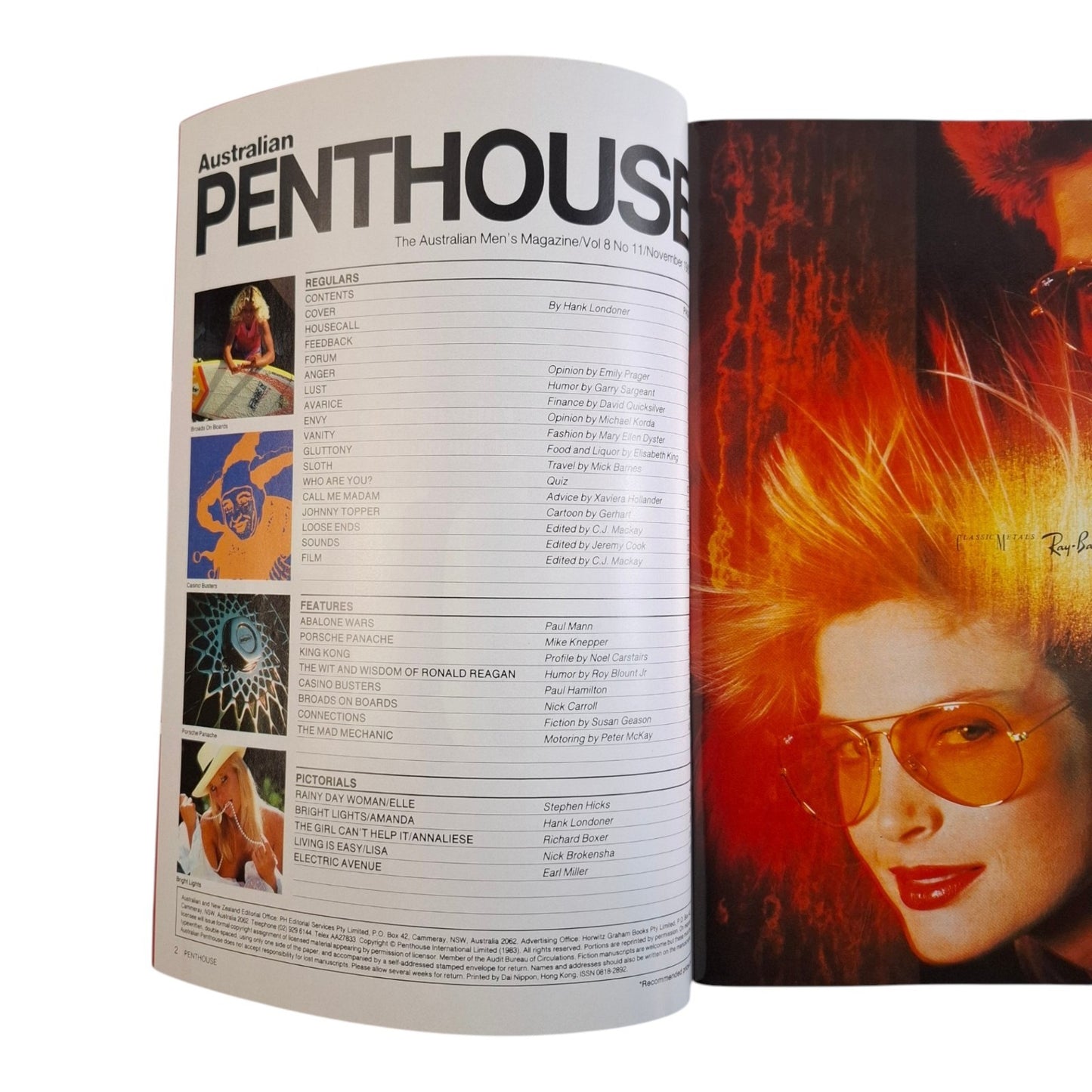 AUSTRALIAN PENTHOUSE Magazine November 1987 Amanda Wolfe / Elle Anthony