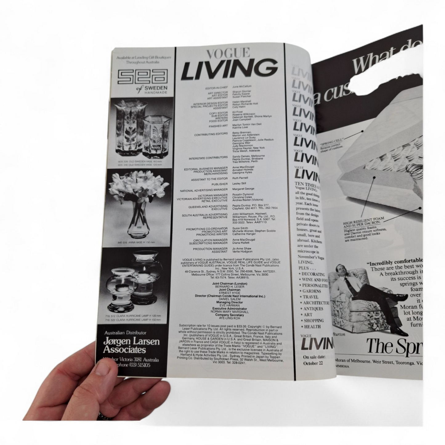 Vintage Vogue Living Australia Magazine - No. 8 October 1985