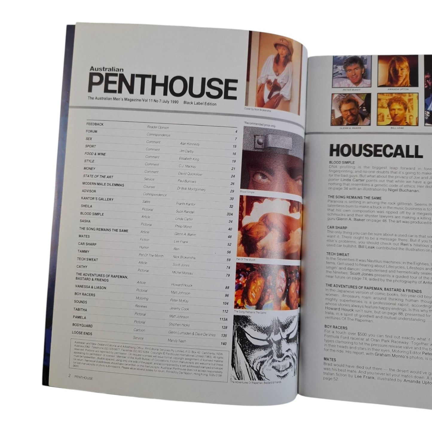 Australian Penthouse Magazine July 1990 W/ Calendar Tammy Cook / Sheila