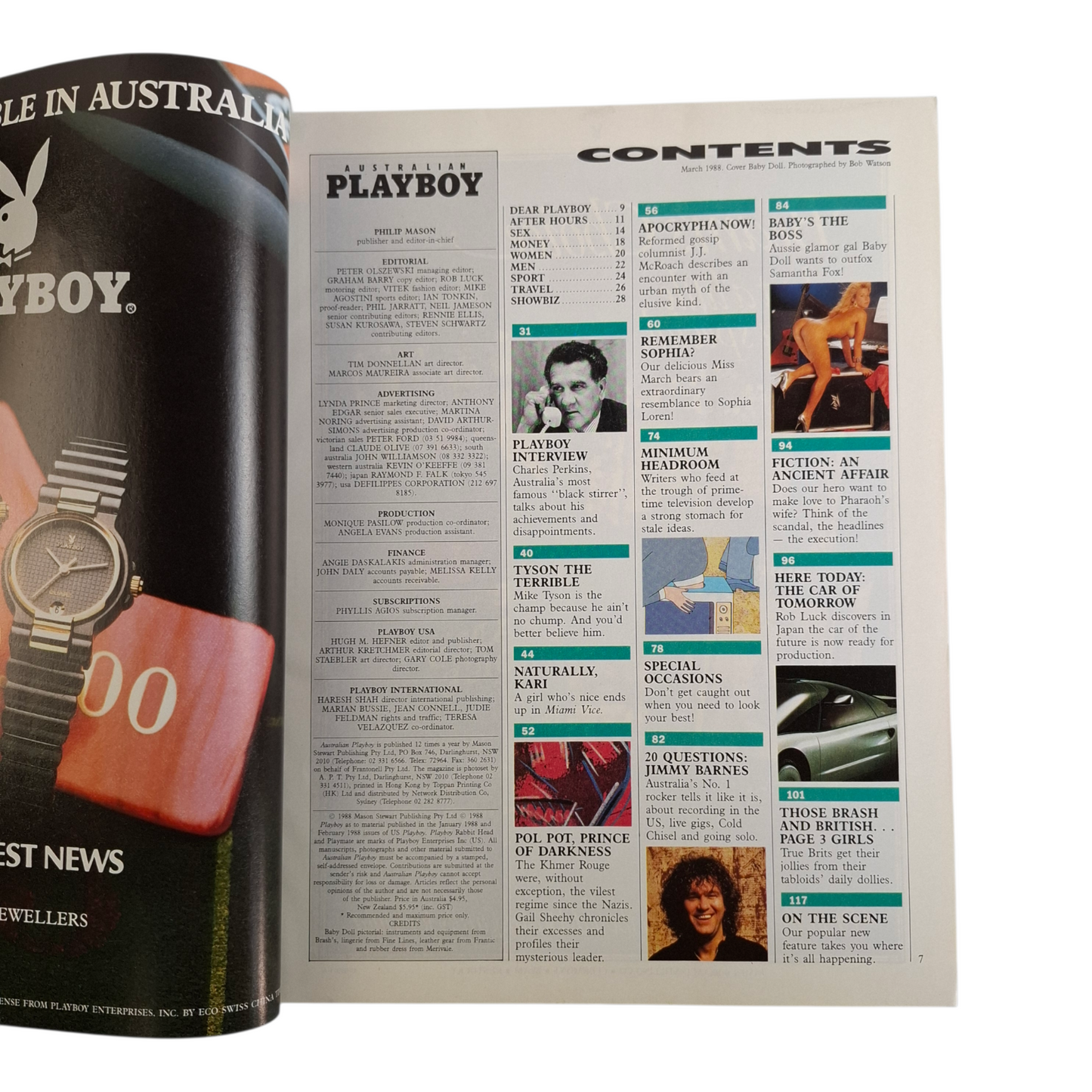 Australian Playboy Magazine February 1988 Baby Doll / Cristina Garavaglia RARE