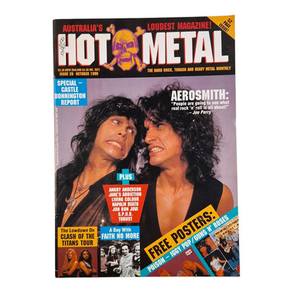 Hot Metal #20 Music Magazine (October 1990) - Aerosmith - Iggy Pop - Slash