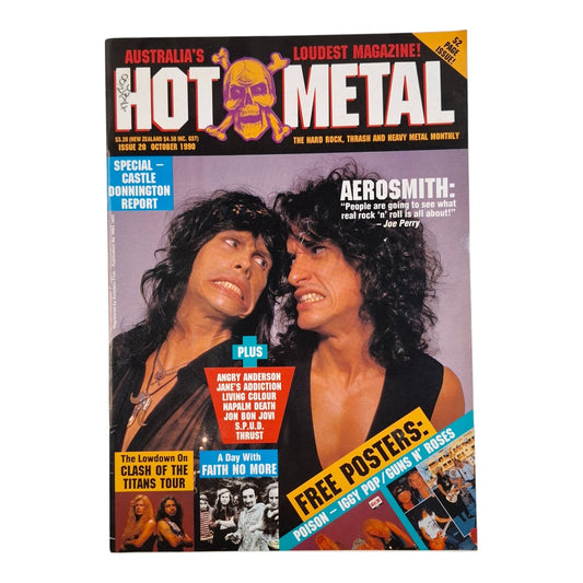 Hot Metal #20 Music Magazine (October 1990) - Aerosmith - Iggy Pop - Slash