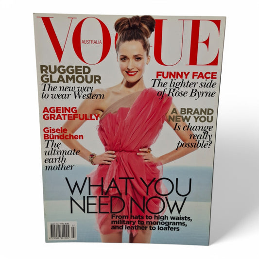 Vogue Australia July 2010 Rose Byrne Cover Fashion Magazine Rugged Glamour
