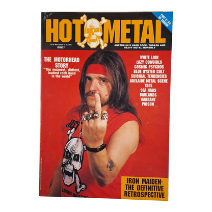 Hot Metal #7 Music Magazine 1989 - Motorhead - Lemmy Kilmister - White Lion