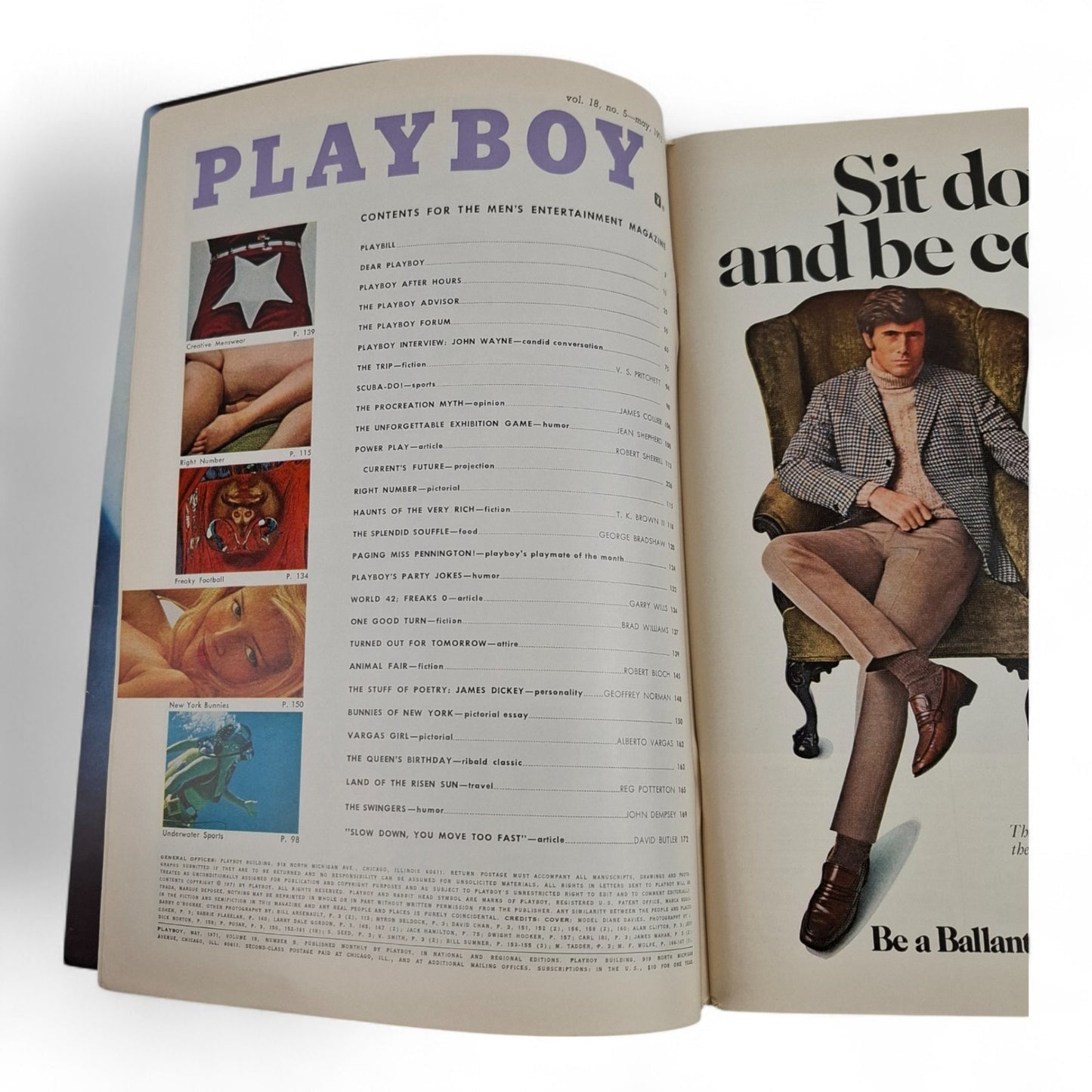 Vintage Playboy Magazine May 1971 Diane Davies John Wayne COMPLETE