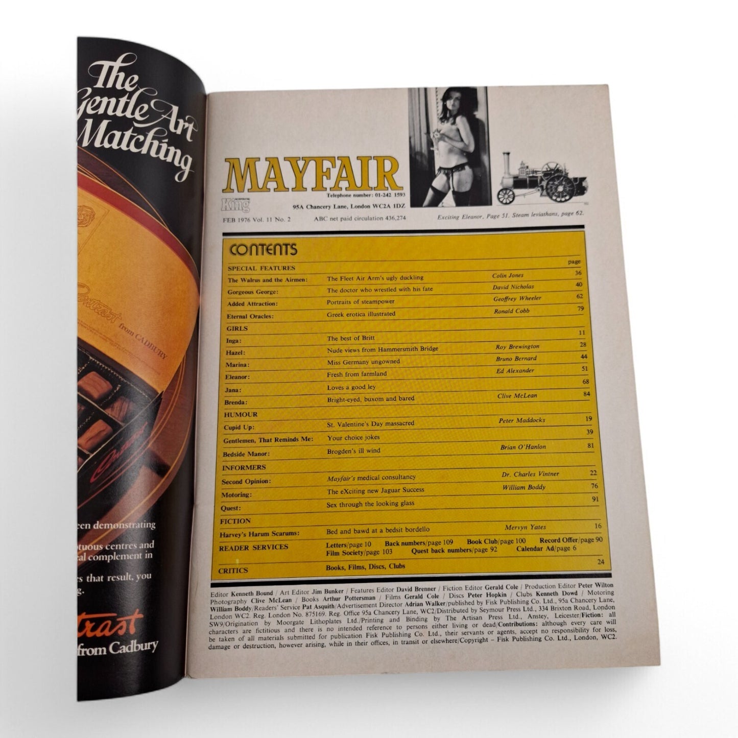 Mayfair Magazine Vol. 11 No. 2 February 1976 Cover Playboy Eleanor Chisholm