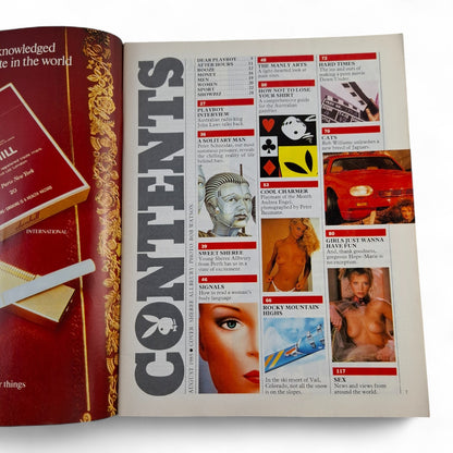 Australian Playboy Magazine August 1985 Andrea Engel John Laws Sheree Allbeury