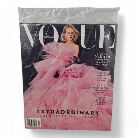 Vogue Australia Magazine January 2018 Carey Mulligan Cover
