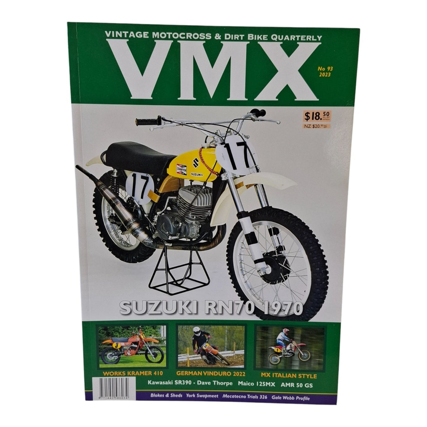 VMX Dirt Bike Magazine No 93 2023 Magazine Suzuki RN70 1970 / Works Kramer 410