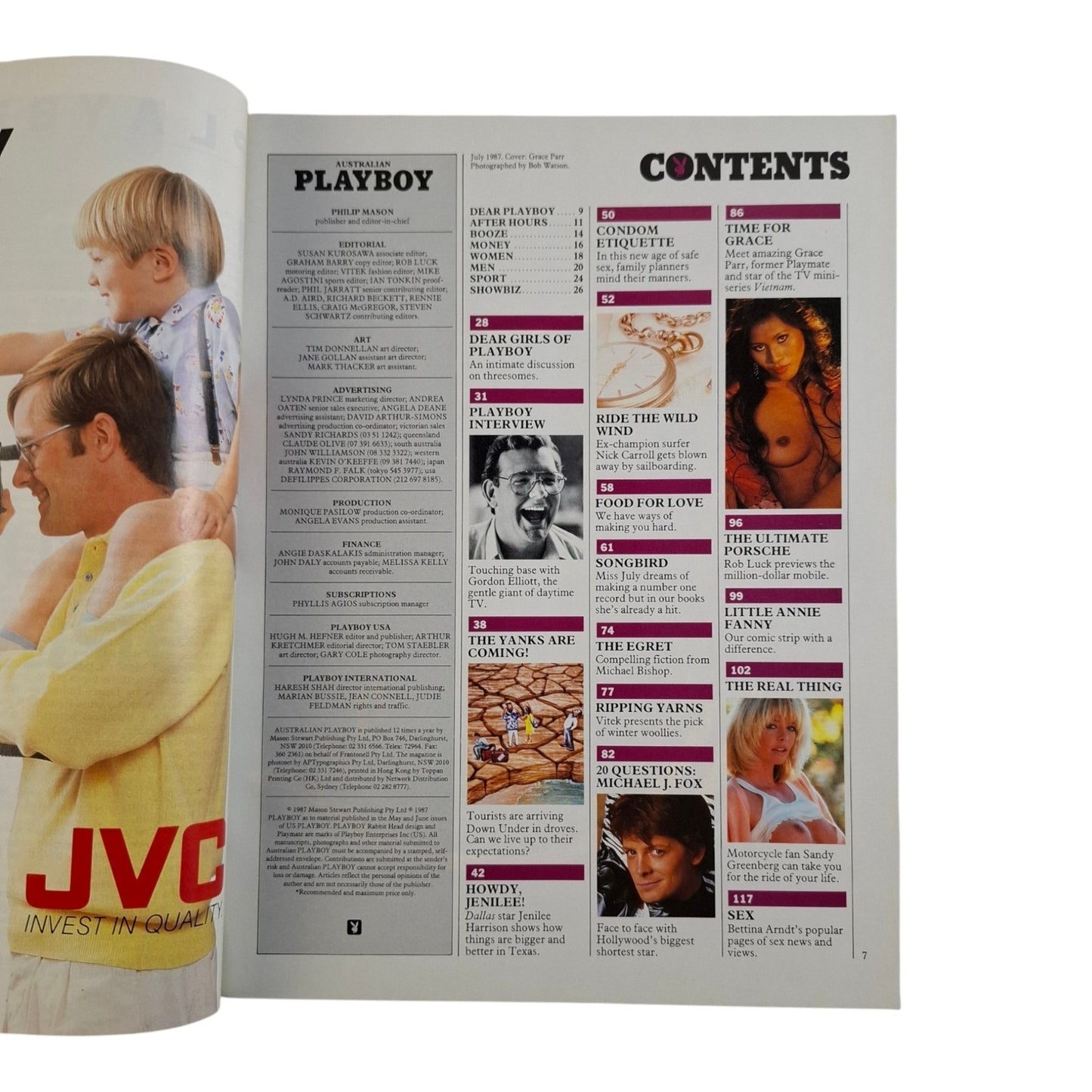 Australian Playboy Magazine July 1987 Grace Parr /  Patricia Frans
