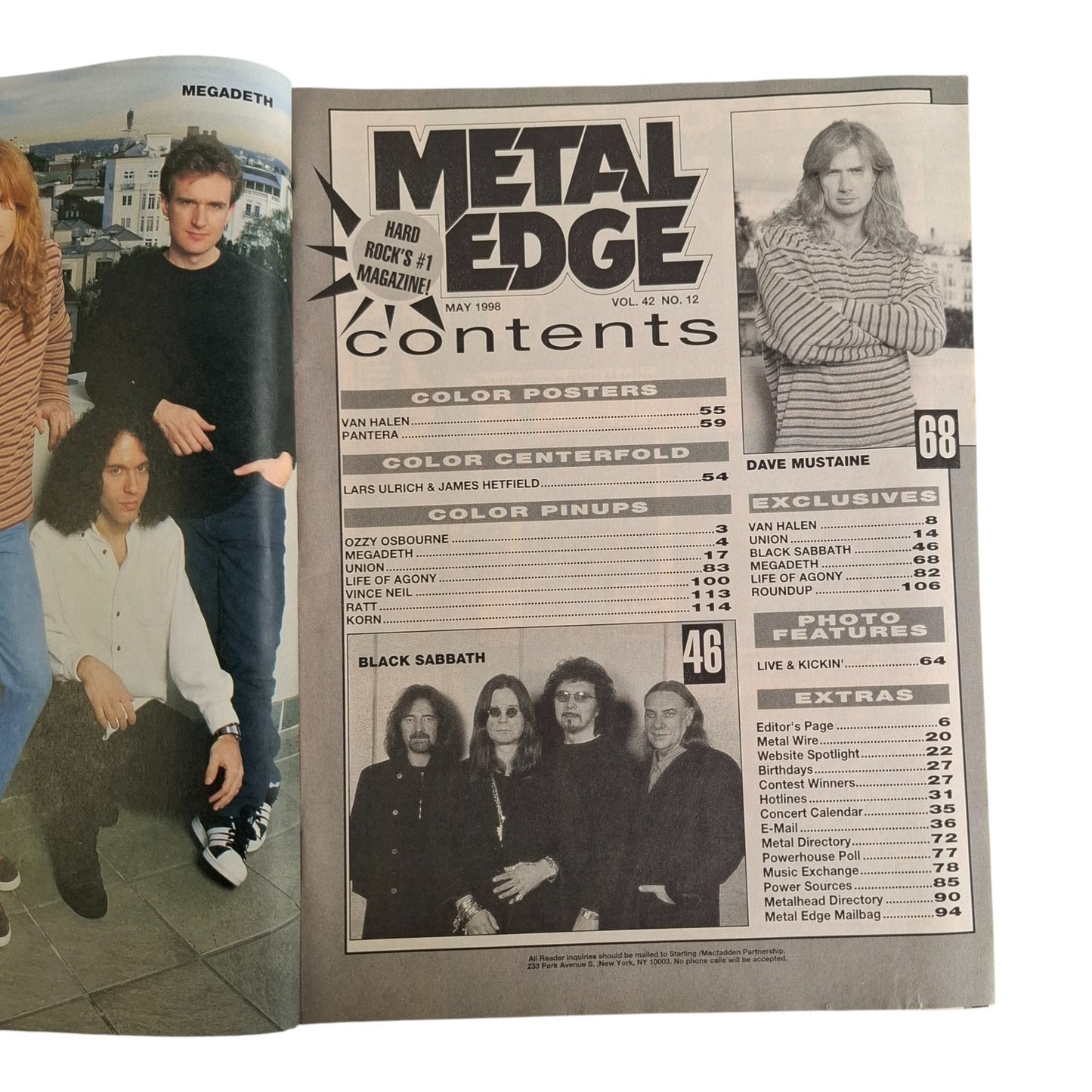 Metal Edge Magazine May 1998 Van Halen Pantera Metallica Korn Ozzy Megadeth Ratt