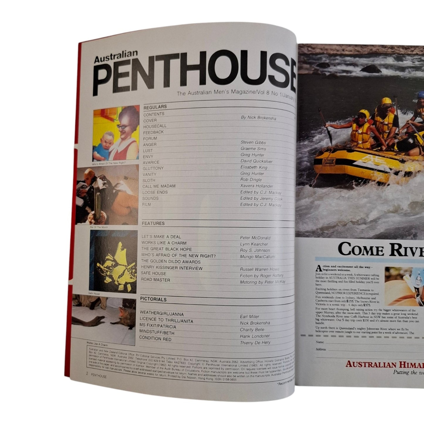 AUSTRALIAN PENTHOUSE Magazine January 1987 Anita Russell / Janna Adams,