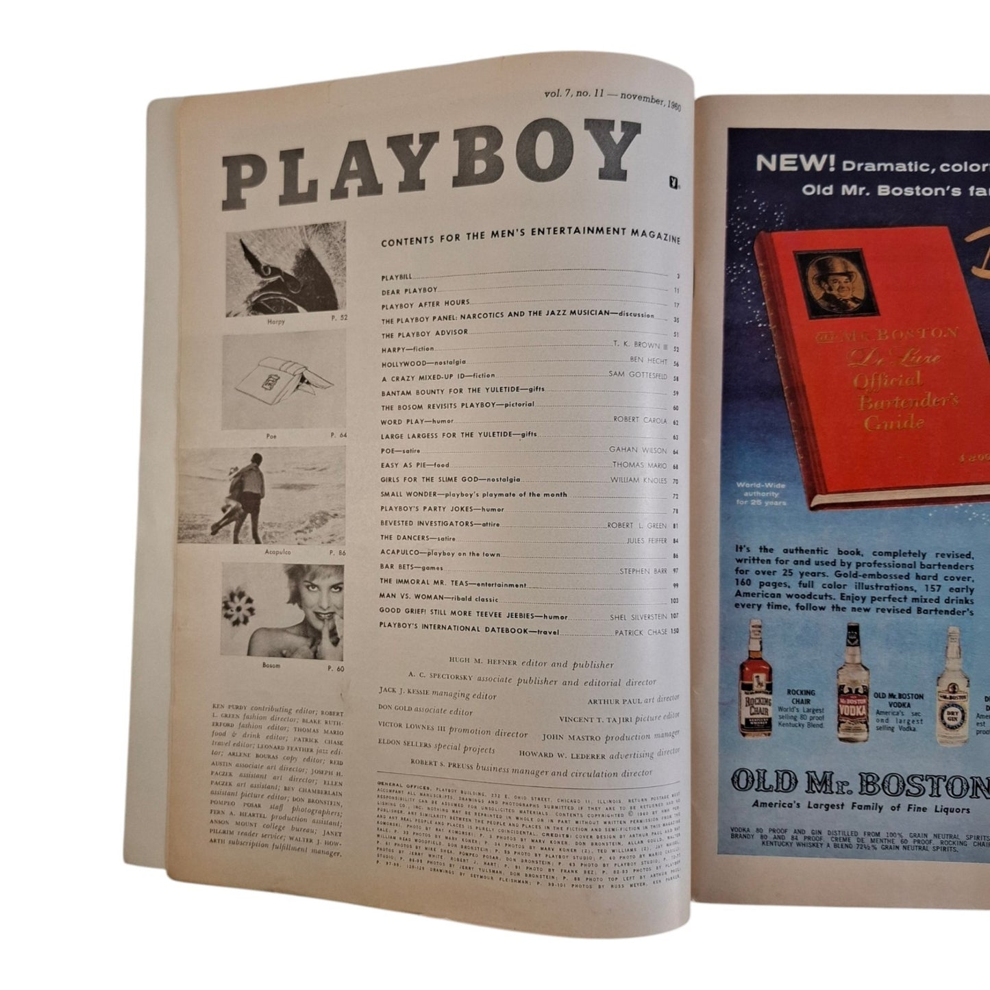 Playboy Magazine November 1960 Anni Sessanta / Joni Mattis
