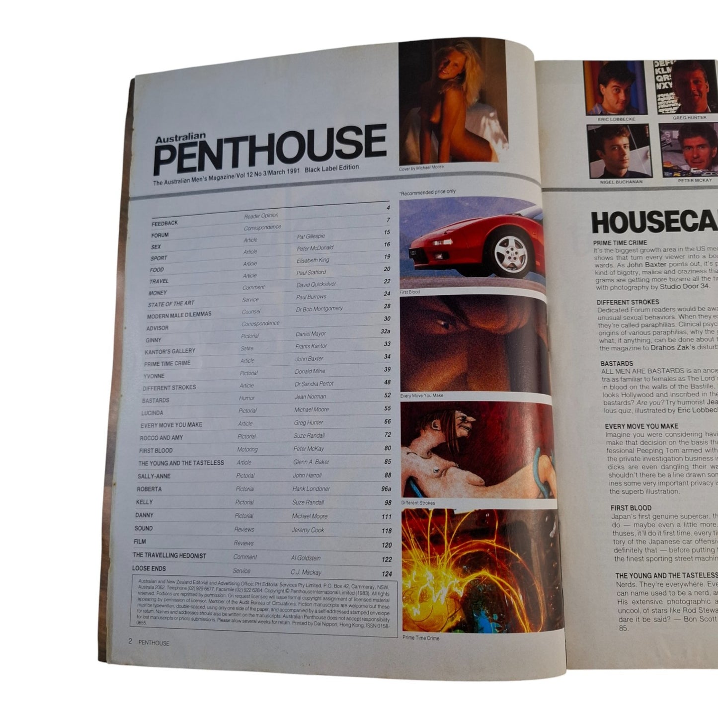 AUSTRALIAN PENTHOUSE Men's Magazine Black Label March 1991 Lucinda Foster