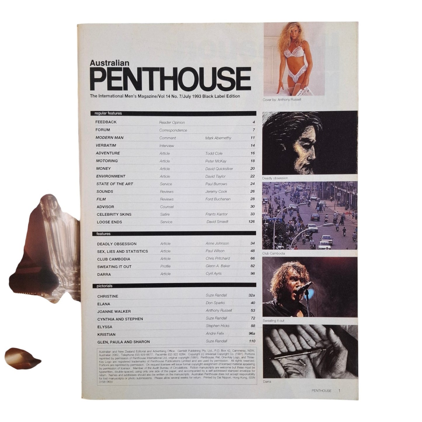 Australian Penthouse Magazine July 1993 Joanne Walker / Elena Baskin..
