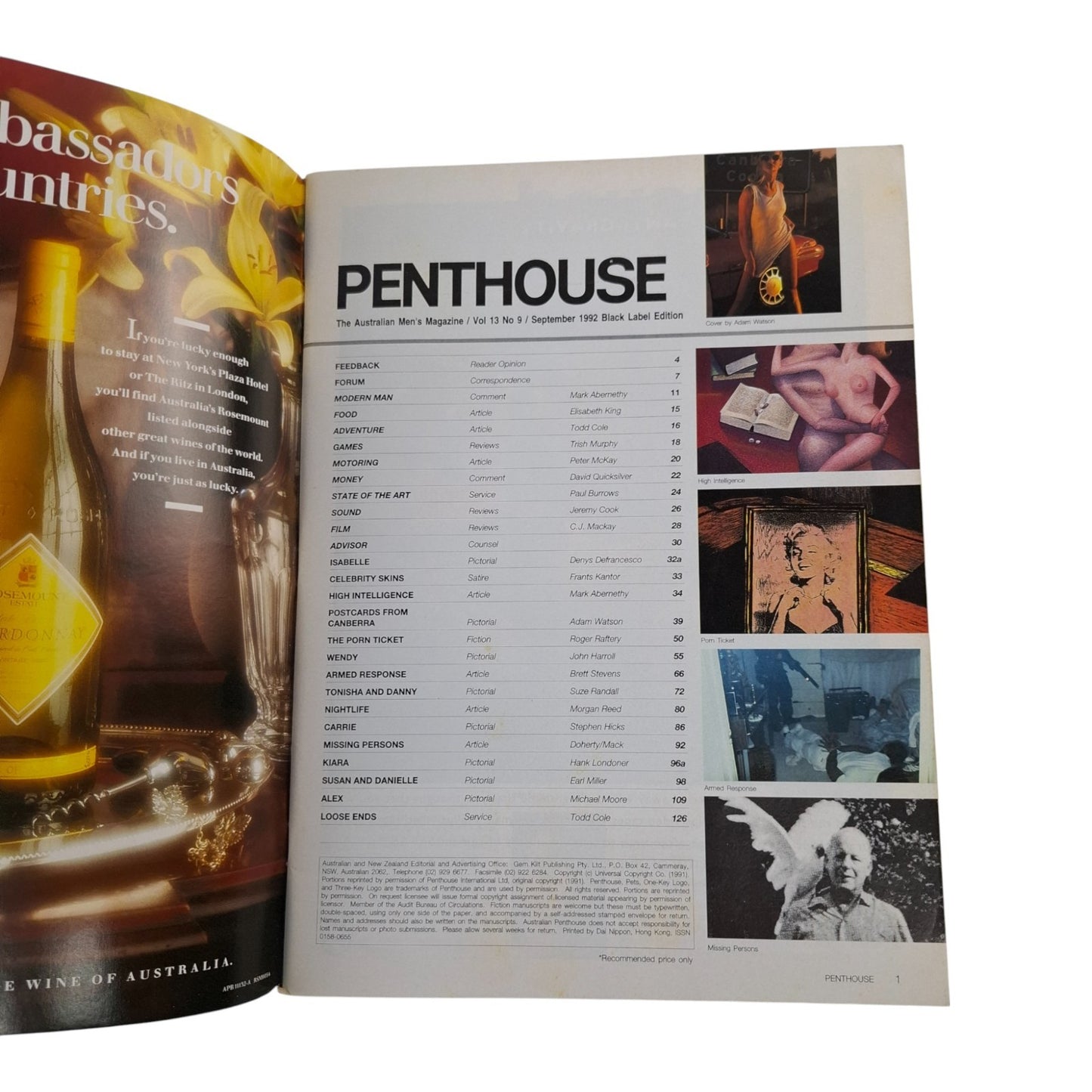 AUSTRALIAN PENTHOUSE Magazine September 1992 Wendy