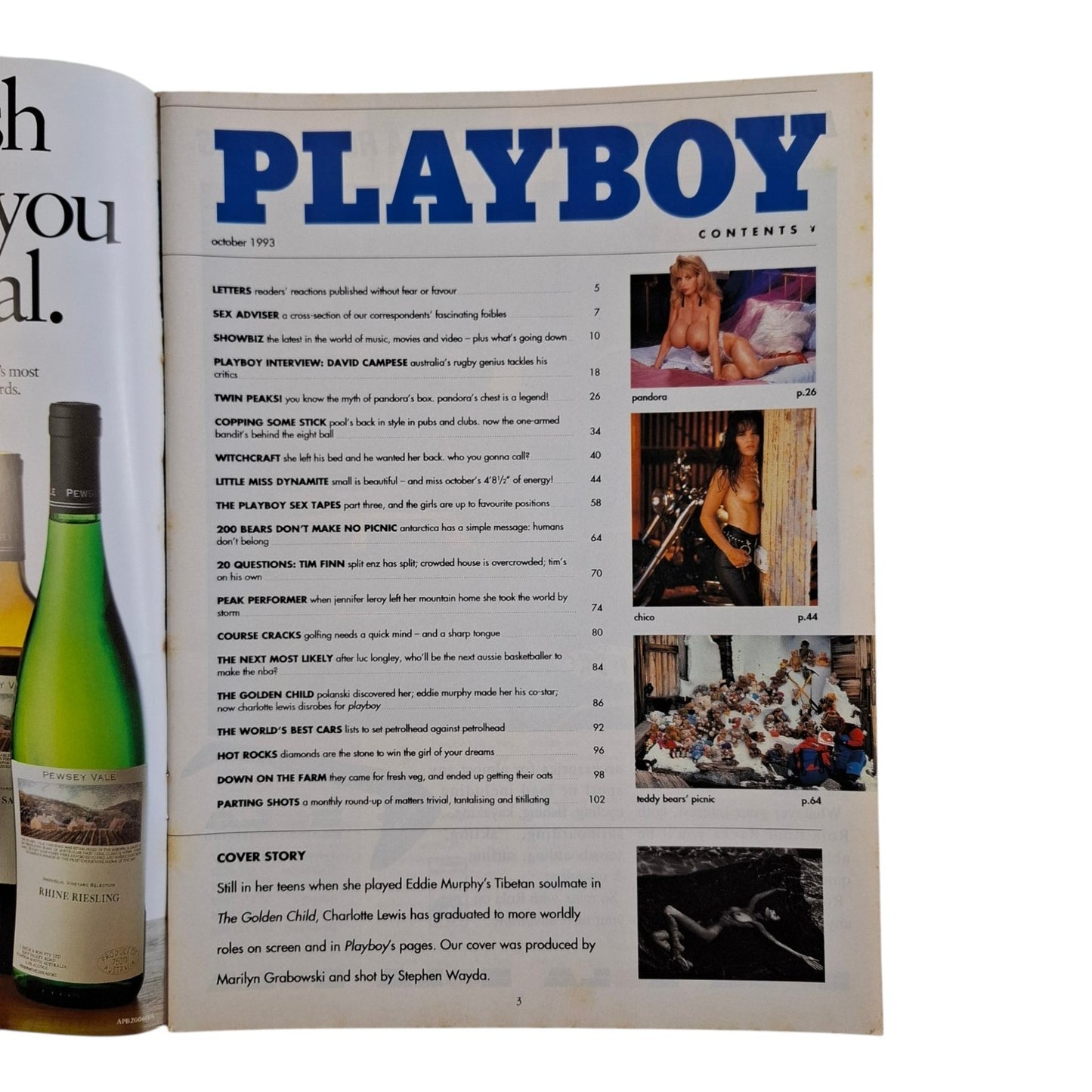 Australian Playboy Magazine October 1993  Charlotte Lewis / Chico