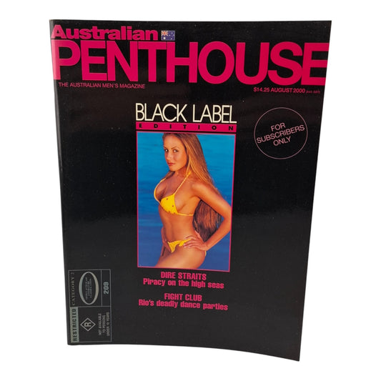 AUSTRALIAN PENTHOUSE Men's Magazine Black Label August 2000 Mellissa Dassan