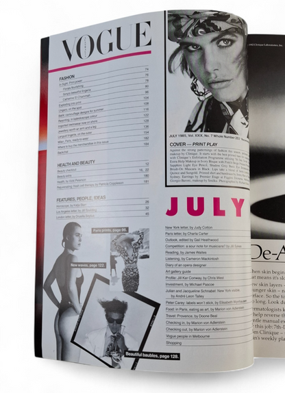 Vogue Australia magazine - July 1985 - CATHERINE EL CHAMMAH JENNY KEE