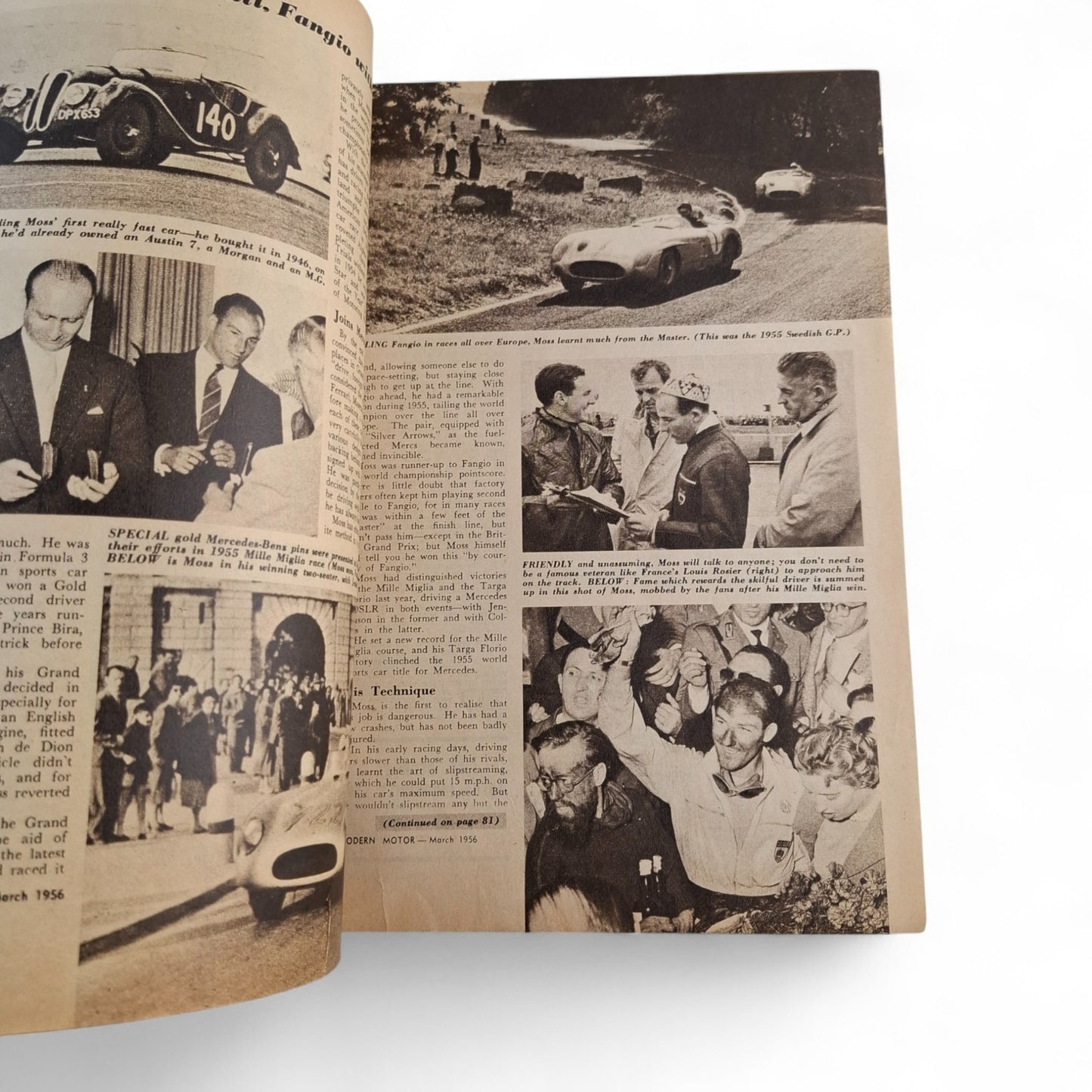 Modern Motor Magazine March 1956 Mercedes Fangio / Moss