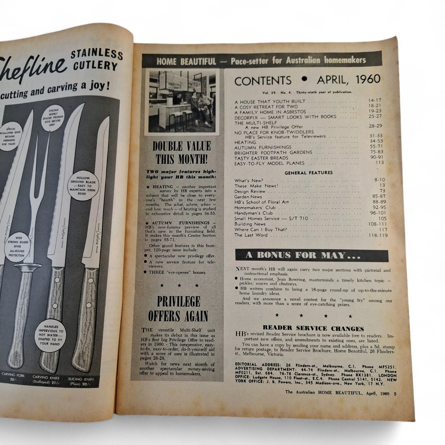 Australian Home Beautiful Magazine - April 1960