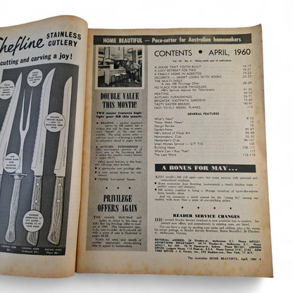 Australian Home Beautiful Magazine - April 1960